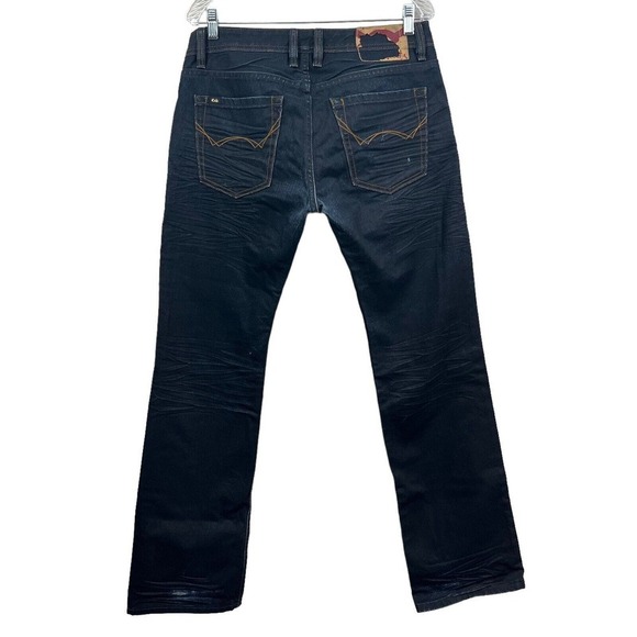 Cut of Individuality Jeans Hagen Straight Relaxed Button Fly Dark Wash Men 31x34 - Picture 7 of 8